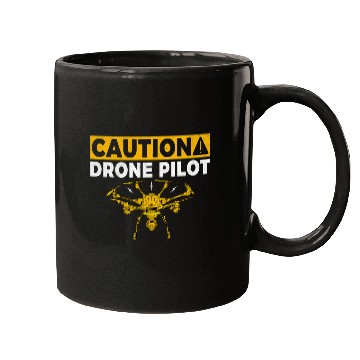 Discover Caution Drone Pilot Mugs