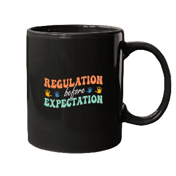 Discover Regulation Before Expectation Neurodiversity Therapist Retro Mugs
