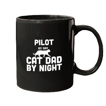 Discover Pilot By Day Cat Dad By Night Mugs