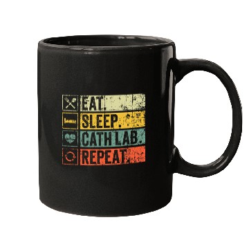 Discover Cath Lab Cardiac nurses Eat Sleep Cath Lab Repeat Vintage Mugs