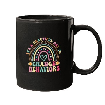 Discover ABA Behavior Analyst Boho Rainbow Behavior Therapist Gifts Mugs