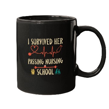 Discover Funny nurses Retro I Survived Her Passing Nursing School 2 Mugs