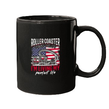 Discover Roller Coaster Test Pilot vintages USA Flagg Amusement Park Mugs
