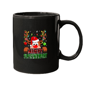 Discover Merry Superintendent Reindeer Christmas Mugs