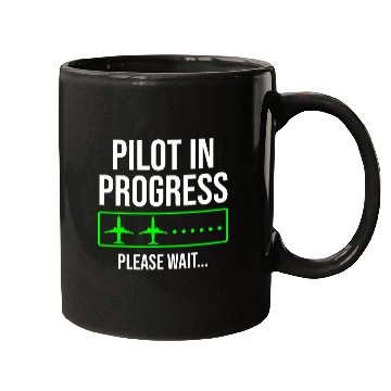 Discover Pilot In Progress Funny Aviator Flight School Student Mugs