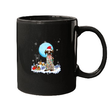 Discover german shorthair pointer dog cute christmas lights lover 2 Mugs
