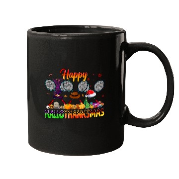 Discover Happy Hallothanksmas Badminton Witch Hat Christmas Mugs