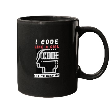 Discover I Code Like a Girl Programmer Tee Mugs