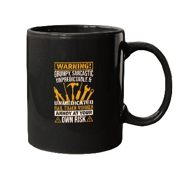 Discover Annoy At Your Own Risk Rail Track Worker Rail Road Engineer Mugs