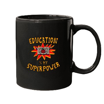 Discover Education is My Superpower Comic Book Teacher Graphic Mugs