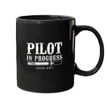 Discover Pilot In Progress Funny Future Pilot Aviation Airplane 2 Mugs