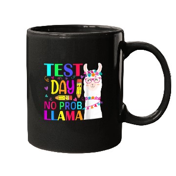 Discover Test Day No Probllama Llama Teacher Testing Day 7 Mugs