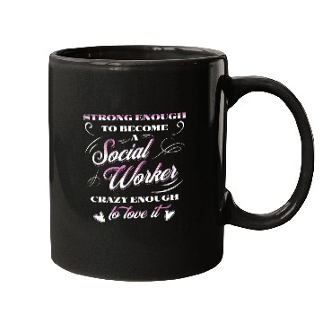 Discover Cool Education Of A Strong Social Worker Design Mugs