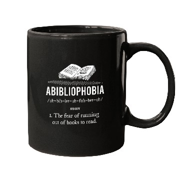 Discover Abibliophobia Funny Book Definition Bookworm Mugs
