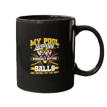 Discover Funny Billiards Pool Strategy Randomly Hitting Balls Men Mugs