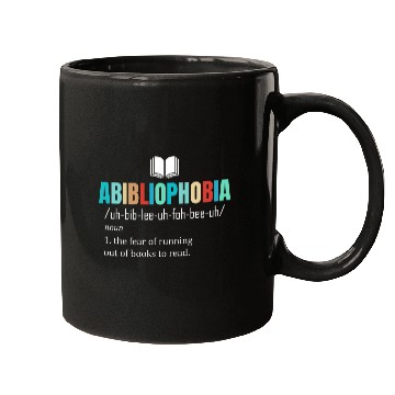 Discover Abibliophobia Definition Reading Bookworm Reader vintages Mugs