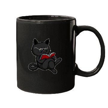 Discover Grumpy Reading Cat Book Lovers Reading Book 1 Mugs