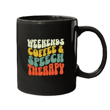 Discover Retro Weekends Coffee and Speech Therapy SLPA SLP Mugs