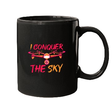 Discover Drone Pilot I Conquer The Sky Quadcopter RC Quad Drone Mugs