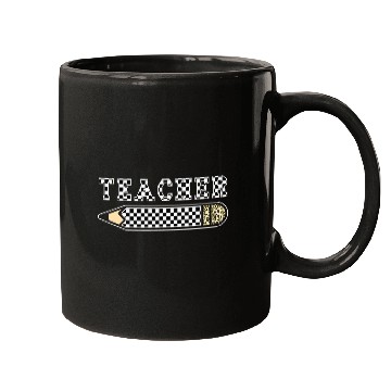 Discover Retro Checkered Teacher Leopard Pencil Back To School Mugs