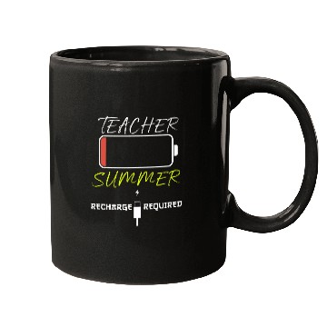 Discover Last day School Vacation Teacher Summer Recharge Required 2 Mugs