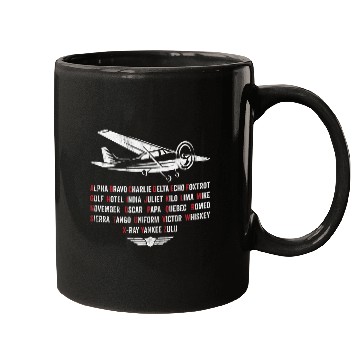 Discover Pilot Phonetic Alphabet C172 Airplane Mugs