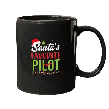 Discover santas favorite pilot christmas santa hat lights Mugs