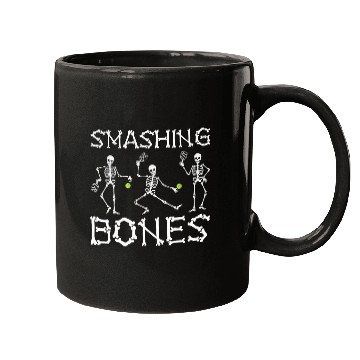Discover Halloween Pickleball Smashing Bones Skeletons Pickleball Mugs