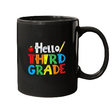 Discover Hello Third Grade apple pencil Cute 3rd Grade Back To School Mugs