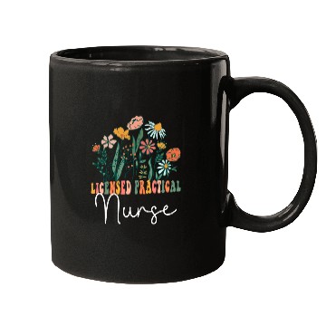Discover Retro Groovy floral Licensed Practical nurses Wildflower Tees Mugs