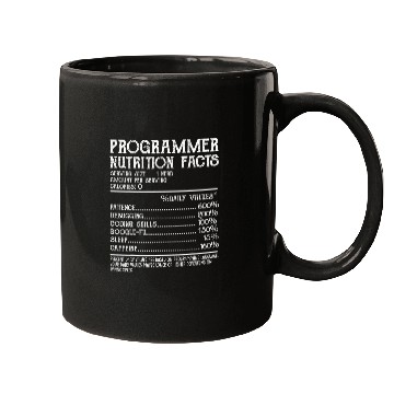 Discover Funny Programmer Programmer Nutrition Facts Mugs