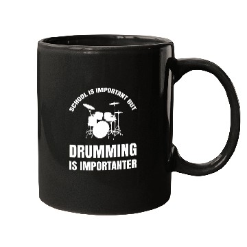 Discover School Is Important But Drumming Importanter Funny Drummer Mugs