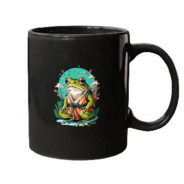 Discover cute cottagecore frog grumpy japanese frog karate sensei Mugs
