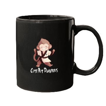 Discover Cute But Dangerous Funny Monkey Karate 3 Mugs