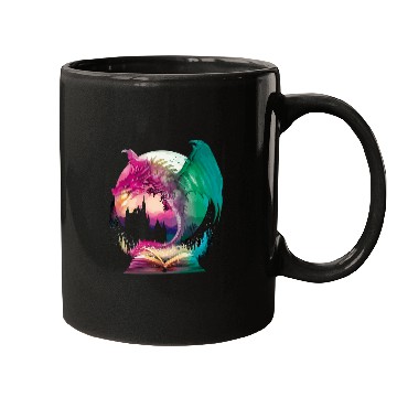 Discover fantasy Bookworm Book Dragon Reader Library Mugs