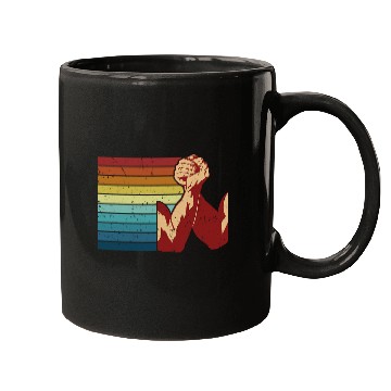 Discover Retro Exercise Hand Wrestling Techniques Arm Wrestling Mugs