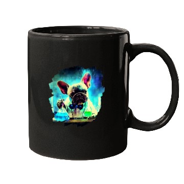 Discover Frenchie Mad Scientist Mixing chemicalss Chemistry Science Mugs