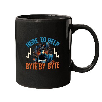 Discover Programmer IT Here To Help Byte By Byte Tech Support Mugs