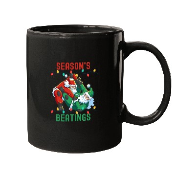 Discover Seasons Beatings Funny Santa Seasons Greetings Mens Womens 1 Mugs