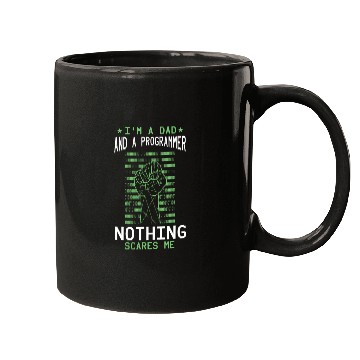 Discover Programmer Dad Computer Coding Hand Fist Binary Coding Mugs