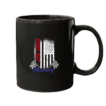 Discover American Flag Sprint Boat Racing Race Flag Design Mugs