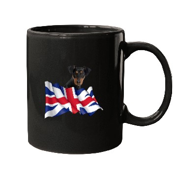 Discover Union Jack Flag Dog German Pinscher Mugs