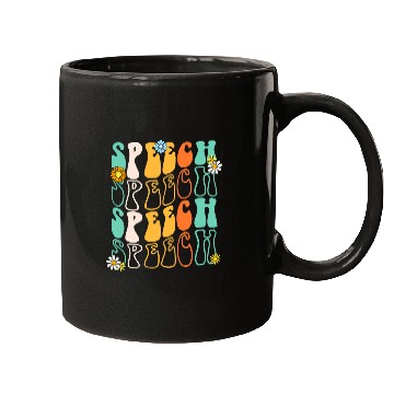 Discover Speech Therapy Retro Speech Language Pathologist Therapist 6 Mugs