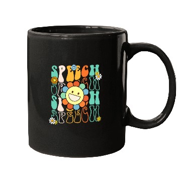 Discover Speech Therapy Retro Speech Language Pathologist Therapist 4 Mugs
