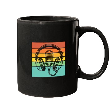 Discover vintages Singer Vocalist Musician Retro Microphone Headphone 7 Mugs
