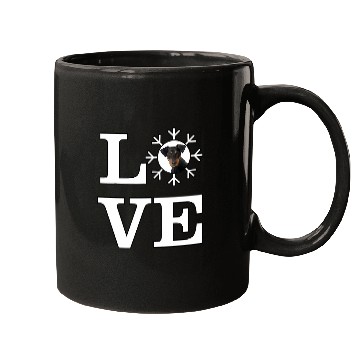 Discover Love Snowflake Dog German Pinscher Mugs