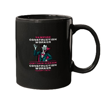 Discover Vampire Construction Worker Halloween Foreman Scary Mason 1 Mugs