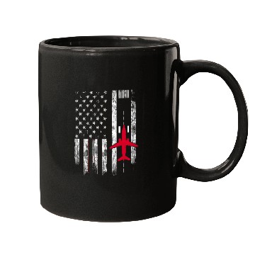 Discover US Flag Airport Runway Airplane Pilot Mugs