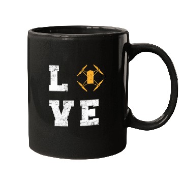 Discover Love Funny Drone Pilot Funny Flying Aerial RC Quadcopter Mugs