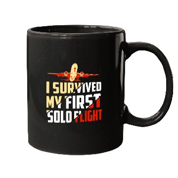Discover I Survived My First Solo Flight Aviation Mugs